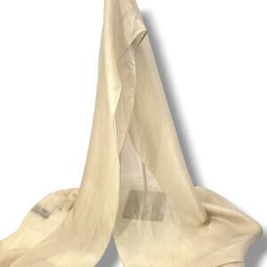 FRANCO FERRARI NWT Silk Blend Gold Shimmer Scarf 25'' x 78''  Quiet Luxury